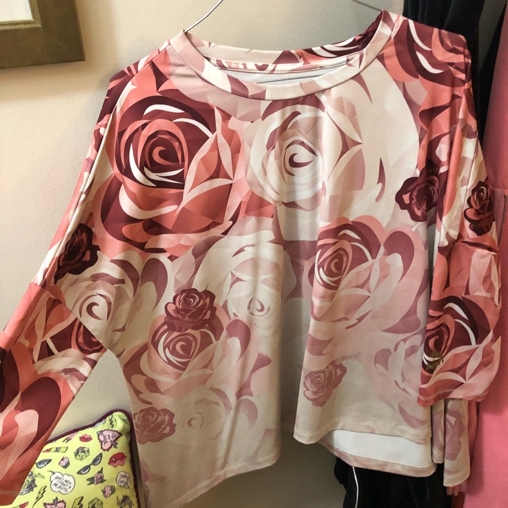 Puma Rose silky workout material top mid arm